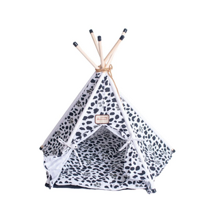 Armarkat Cat Bed Model C46, Teepee style, White w/black paw print