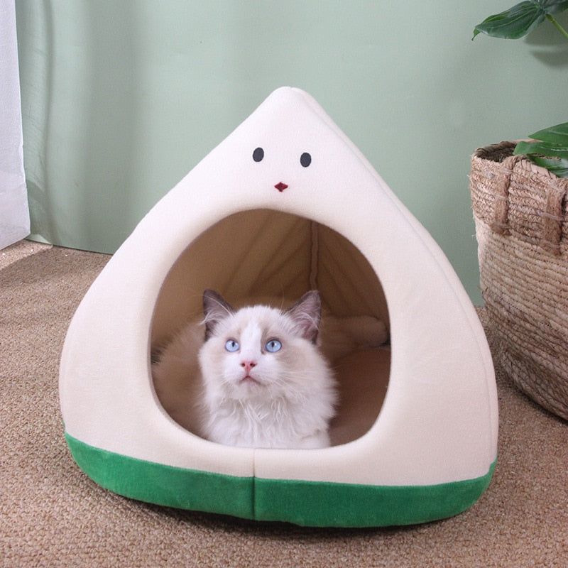 Warm comfort Cat Bed Pet Basket Lounger Kitten House Mat Small Dogs Cave Tent Cute Soft Cushion Washable Cats House Beds For