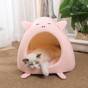 Warm comfort Cat Bed Pet Basket Lounger Kitten House Mat Small Dogs Cave Tent Cute Soft Cushion Washable Cats House Beds For