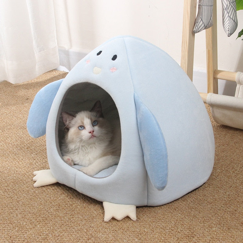 Warm comfort Cat Bed Pet Basket Lounger Kitten House Mat Small Dogs Cave Tent Cute Soft Cushion Washable Cats House Beds For