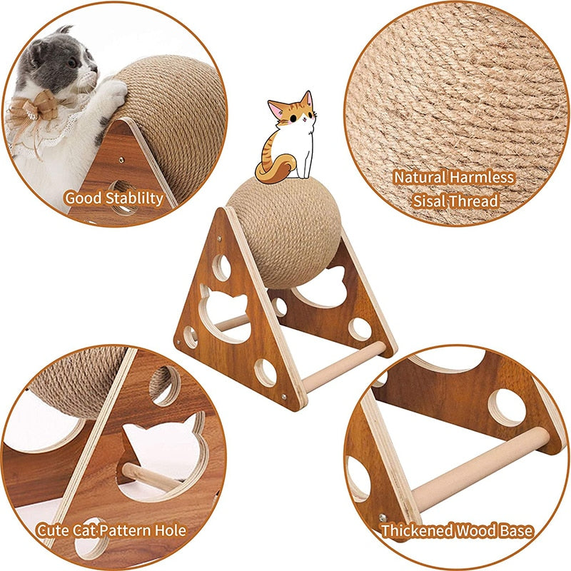 Cat Toy Interactive Cat Scratcher Board Kitten Sisal Rope Ball Scratch Paws Pet Grinding Scratching Cats For Scratcher Toys