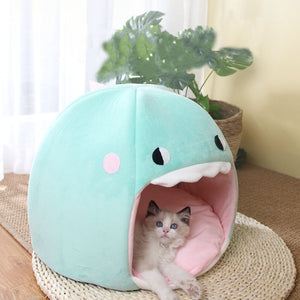 2021 New Cave Cat House Pet Bed Tent Lounger Dog Basket Mat Puppy Kittens Warm Cozy House Kennel Cushion Supplies Bed For Cats