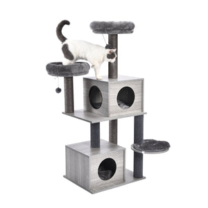 Cat Tree Furniture Tower Climb Activity Tree Scratcher Play House Kitty Tower Furniture Pet Play House