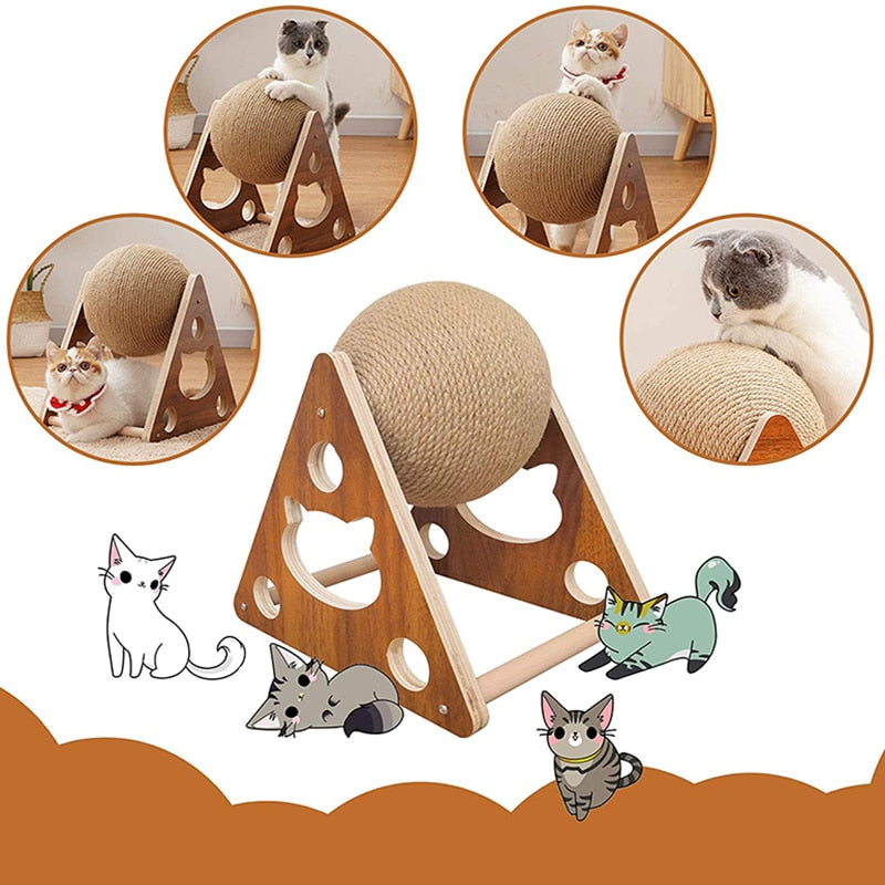 Cat Toy Interactive Cat Scratcher Board Kitten Sisal Rope Ball Scratch Paws Pet Grinding Scratching Cats For Scratcher Toys