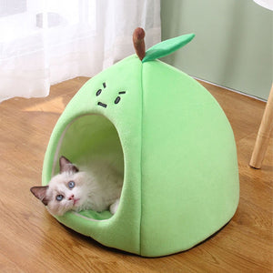 Warm comfort Cat Bed Pet Basket Lounger Kitten House Mat Small Dogs Cave Tent Cute Soft Cushion Washable Cats House Beds For