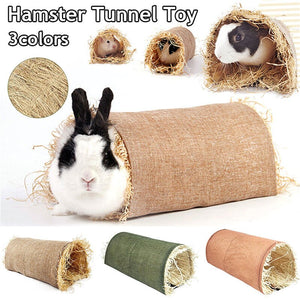 Rabbit Hideaway Toy Grass Straw Bunny Toy Tunnel Hamster Accessories for Guineapig Chinchilla Ferret Rats клетка для грызунов