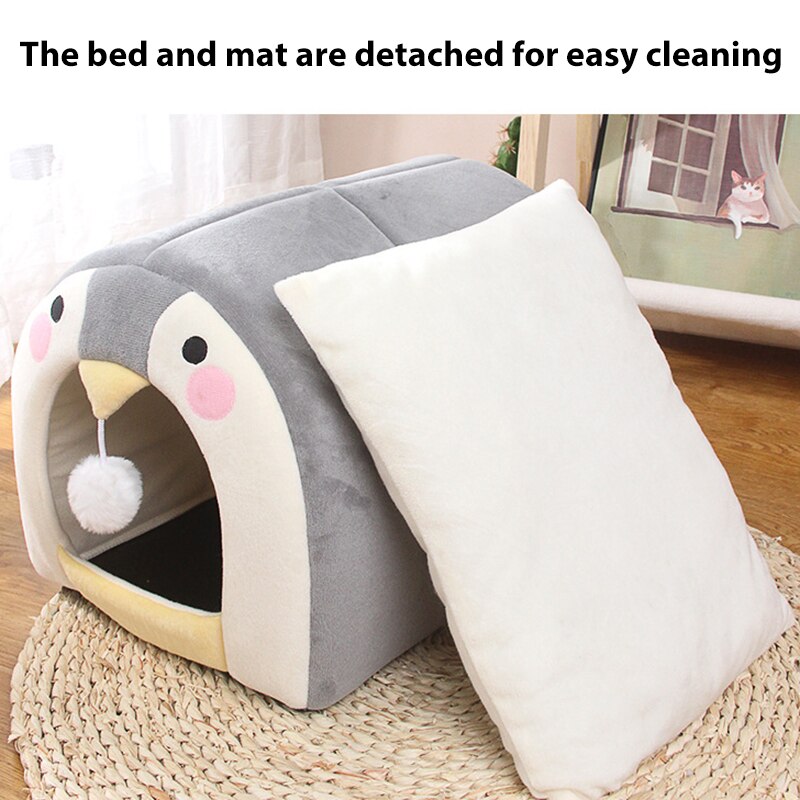 New Cute Cat Bed Warm Cat House Small Dog Tent Mat Soft Puppy Pet Basket Cave Cushion Bed for Cats Pet Accessories for Supplies