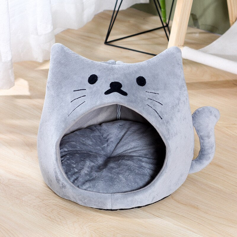 New Warm Cat Bed Cozy Kitten Basket Cat Lounger Cushion Small Dog House Very Soft Pet Mat For Washable Cats Cave Plush Tent Beds