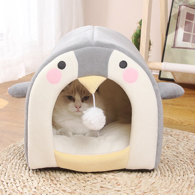 New Cute Cat Bed Warm Cat House Small Dog Tent Mat Soft Puppy Pet Basket Cave Cushion Bed for Cats Pet Accessories for Supplies