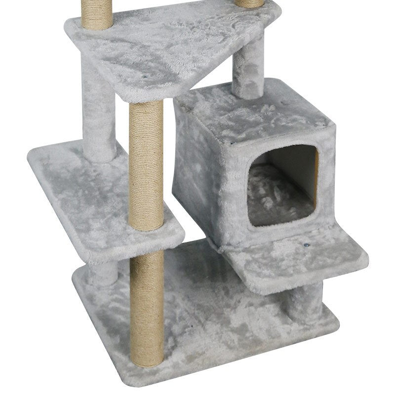 Cat Scratcher Tower Home Furniture Cat Tree Pets Hammock Sisal Cat Scratching Post Climbing Frame Toy Spacious Perch