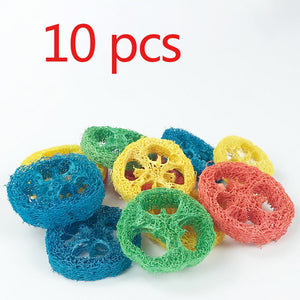 Small Pets Hamster Grinding Teeth Cake Cookie Animals Rabbit Pig Molar Chew Toy Natural Loofah Clean Loofah Slices Molar Snacks