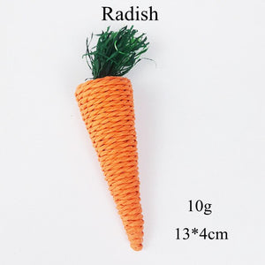 Bite Grind Teeth Toys Hamster Rabbit Chew Toy Corn Carrot Woven Balls for Tooth Cleaning Molar Small Animal Accessories Rabbit