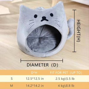 New Warm Cat Bed Cozy Kitten Basket Cat Lounger Cushion Small Dog House Very Soft Pet Mat For Washable Cats Cave Plush Tent Beds