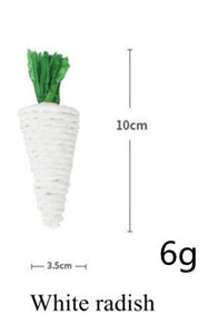 Bite Grind Teeth Toys Hamster Rabbit Chew Toy Corn Carrot Woven Balls for Tooth Cleaning Molar Small Animal Accessories Rabbit