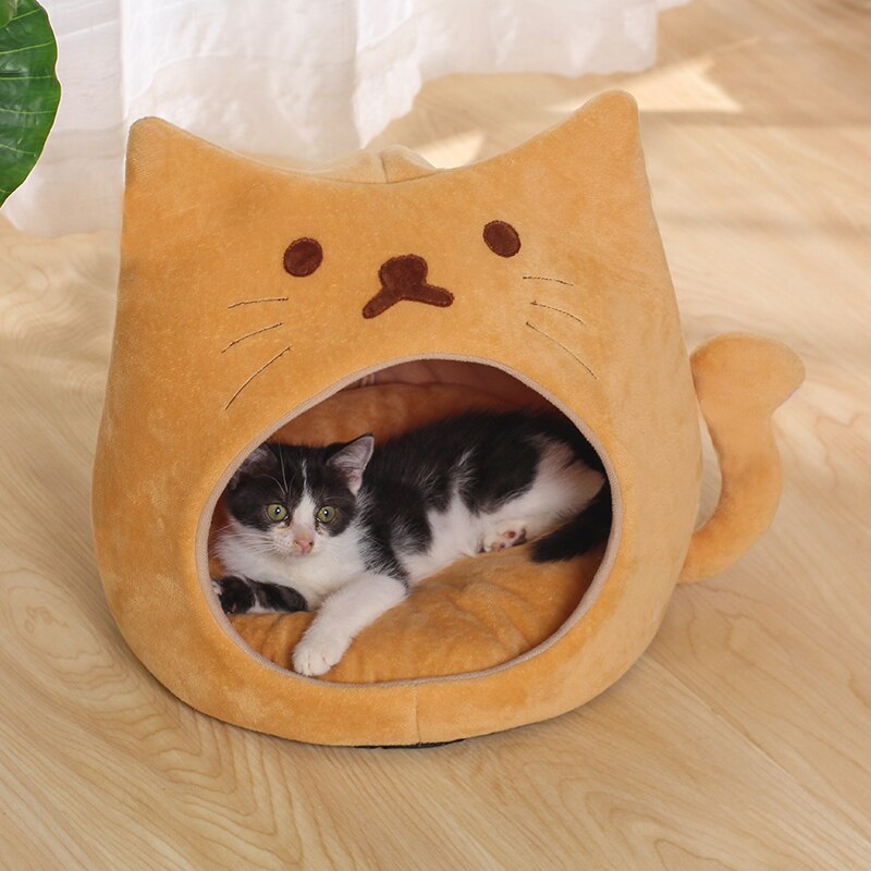 New Warm Cat Bed Cozy Kitten Basket Cat Lounger Cushion Small Dog House Very Soft Pet Mat For Washable Cats Cave Plush Tent Beds