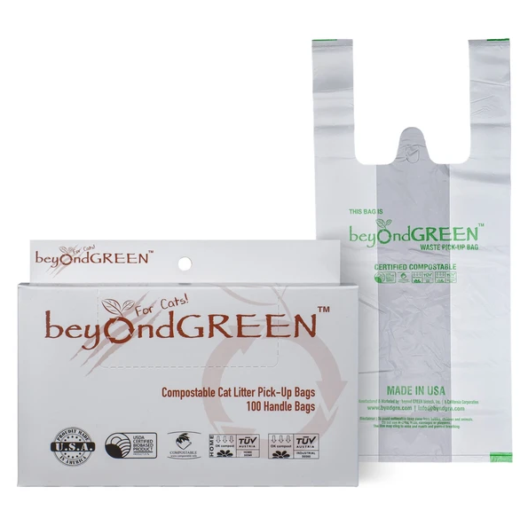 beyondGREEN Plant-Based Cat Litter Poop Waste Pick-Up Bags with Handles