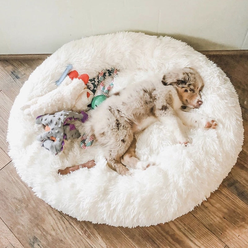 Dog Bed Long Plush Basket