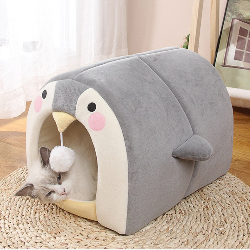 New Cute Cat Bed Warm Cat House Small Dog Tent Mat Soft Puppy Pet Basket Cave Cushion Bed for Cats Pet Accessories for Supplies