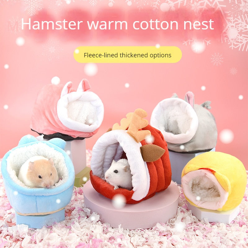 CoolPet Winter Warm Hamster Nest Hedgehog Bed Kennels Mouse Mice Rat Chicken Cotton House Small Animal Beds Nest