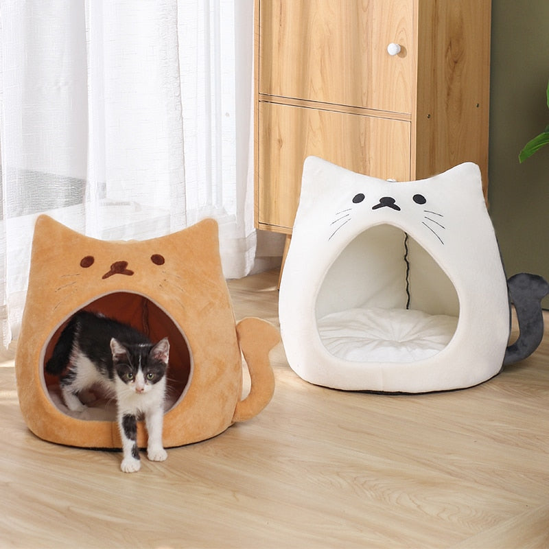 New Warm Cat Bed Cozy Kitten Basket Cat Lounger Cushion Small Dog House Very Soft Pet Mat For Washable Cats Cave Plush Tent Beds